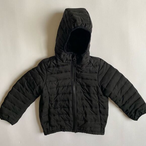 Boys lightweight black puffer coat size 4T - Picture 1 of 3